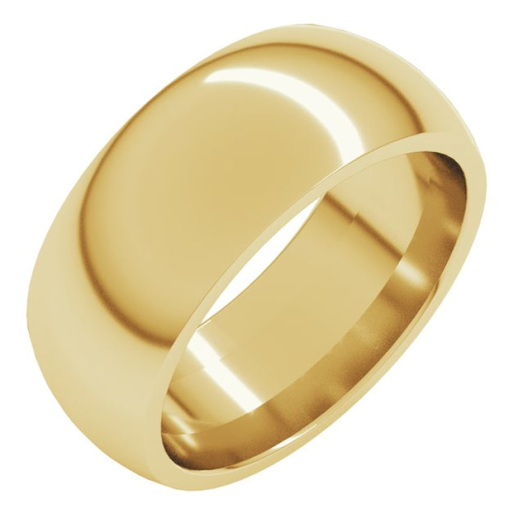 18K Yellow Gold 8 mm Comfort-Fit Half Round Band Size 12