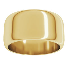 14K Yellow Gold 10 mm Half Round Band Size 5.5