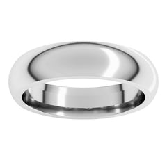 10K White Gold 5 mm Comfort-Fit Half Round Band Size 9
