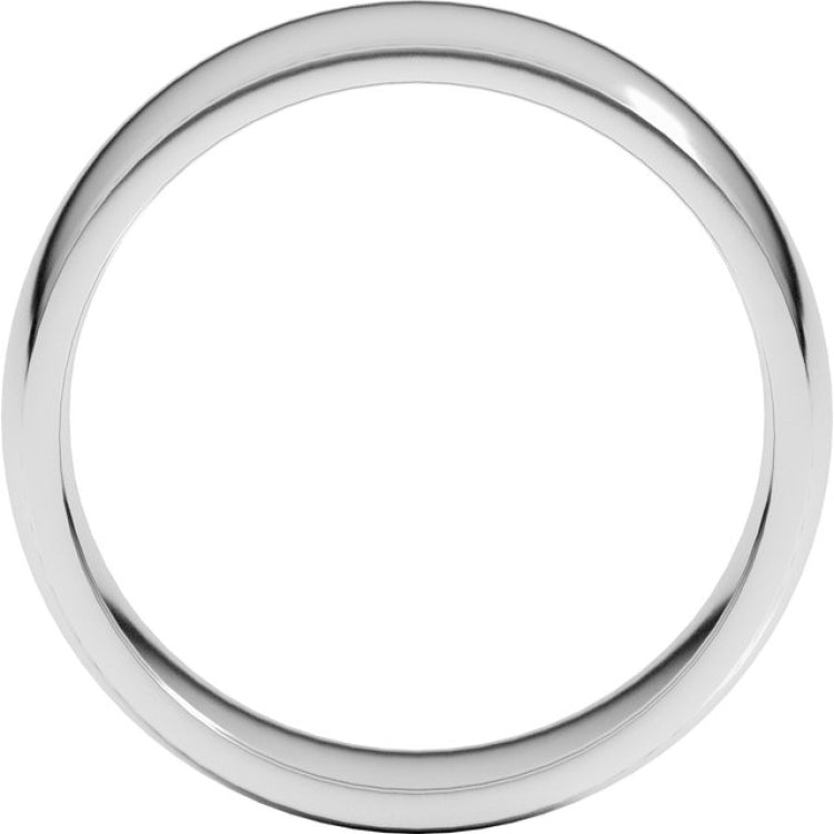 10K White Gold 7 mm Lightweight Comfort-Fit Half Round Band Size 12