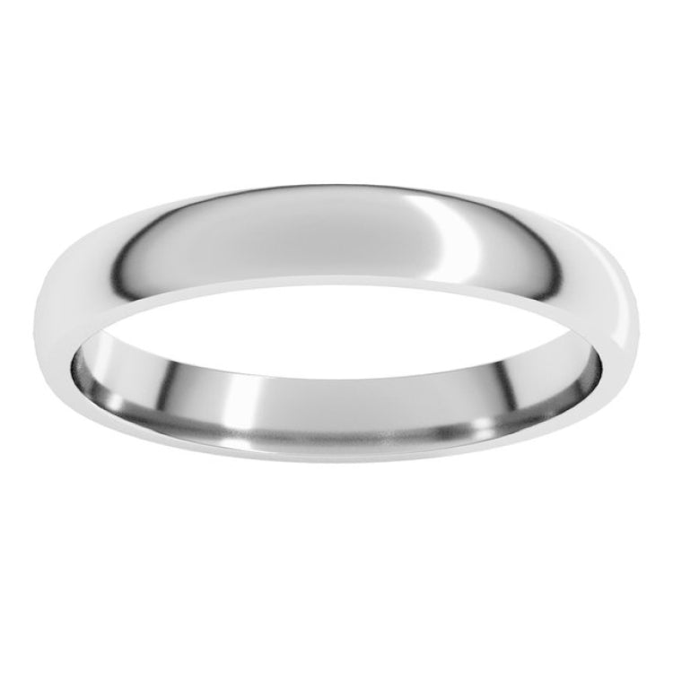 Sterling Silver 3 mm Lightweight Comfort-Fit Half Round Band Size 8