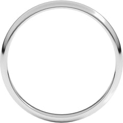 10K White Gold 2.5 mm Lightweight Half Round Band Size 8.5