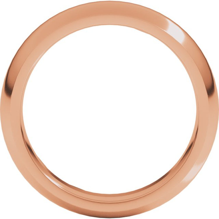 18K Rose Gold 5 mm Comfort-Fit Half Round Band Size 8.5