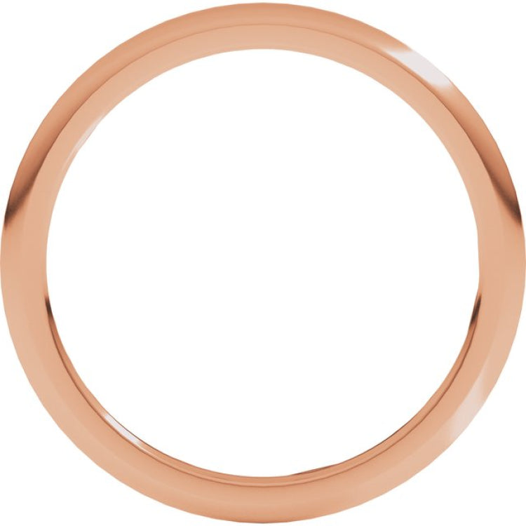 14K Rose Gold 1 mm Comfort-Fit Half Round Band Size 5