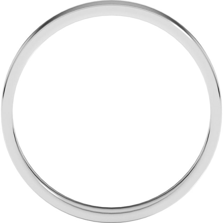 14K White Gold 3 mm Ultra-Lightweight Flat Band Size 7.5