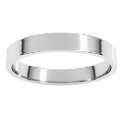 14K White Gold 3 mm Ultra-Lightweight Flat Band Size 7.5