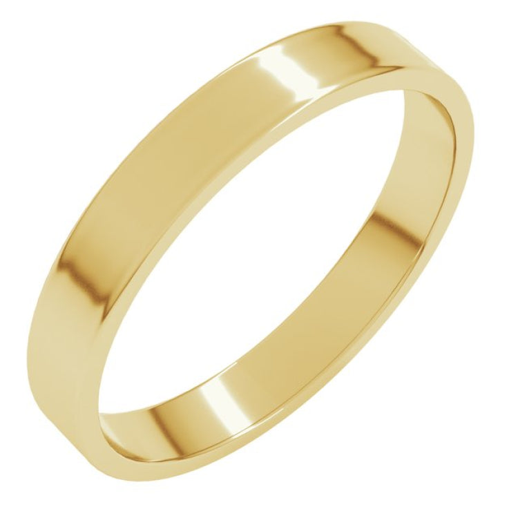 14K Yellow Gold 3 mm Ultra-Lightweight Flat Band Size 7