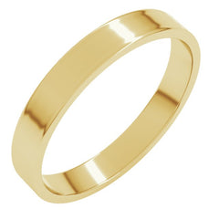 14K Yellow Gold 3 mm Ultra-Lightweight Flat Band Size 9