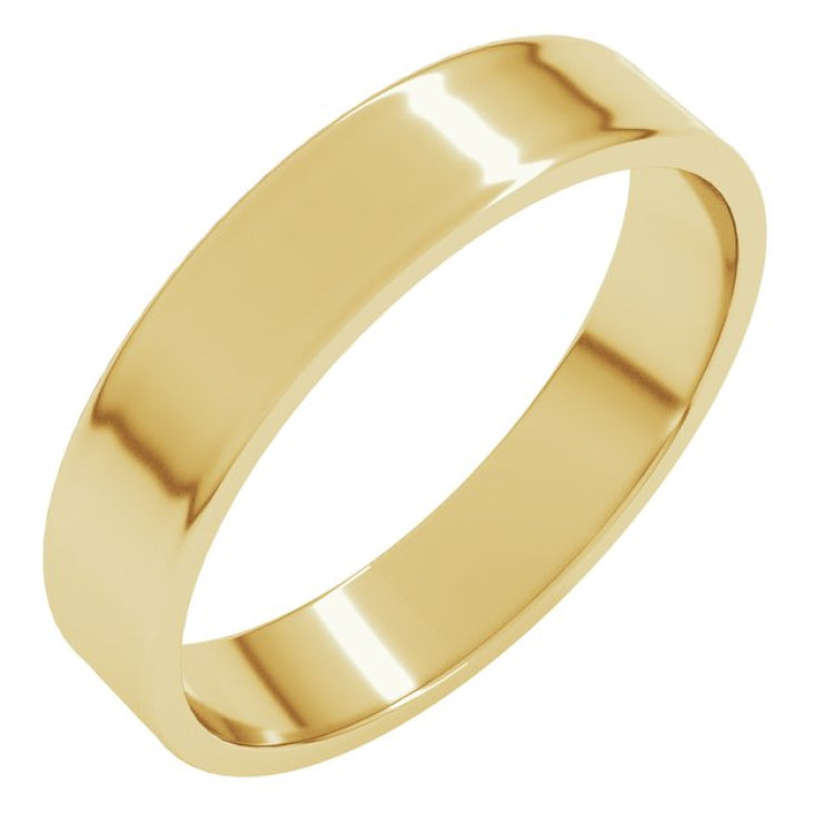 14K Yellow Gold 4 mm Ultra-Lightweight Flat Band Size 5.5
