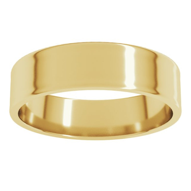 14K Yellow Gold 5 mm Ultra-Lightweight Flat Band Size 5.5
