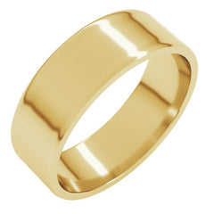 14K Yellow Gold 6 mm Ultra-Lightweight Flat Band Size 8