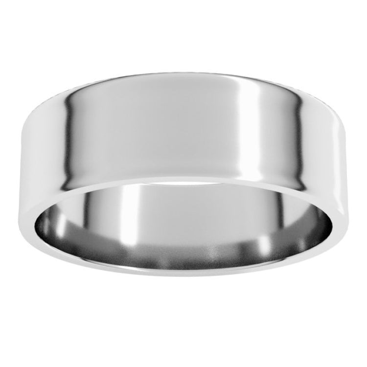 14K White Gold 6 mm Ultra-Lightweight Flat Band Size 9.5