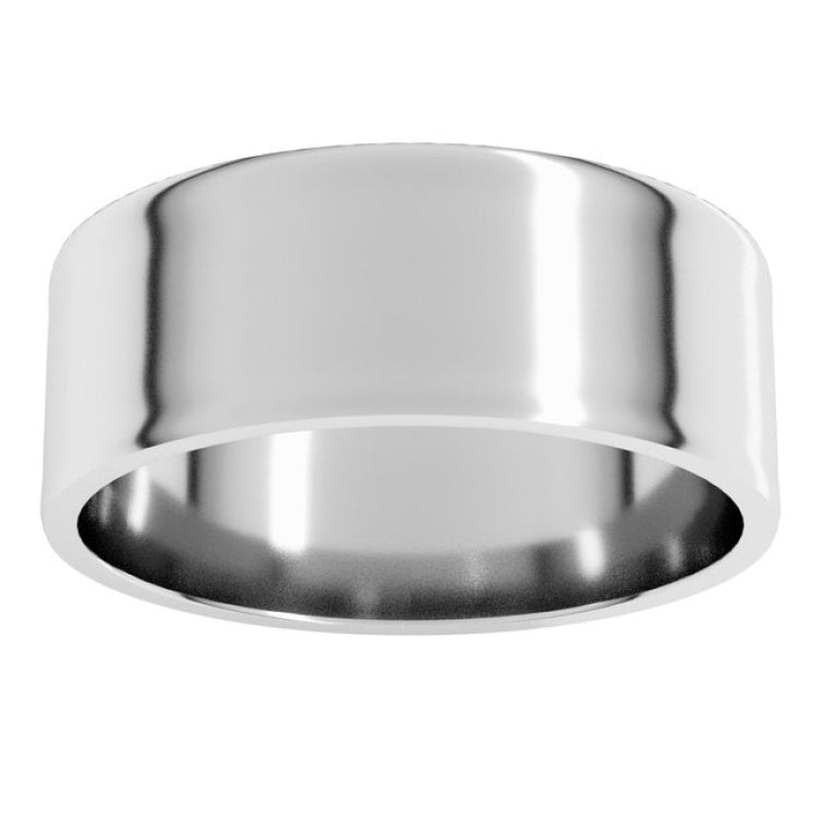 14K White Gold 7 mm Ultra-Lightweight Flat Band Size 10