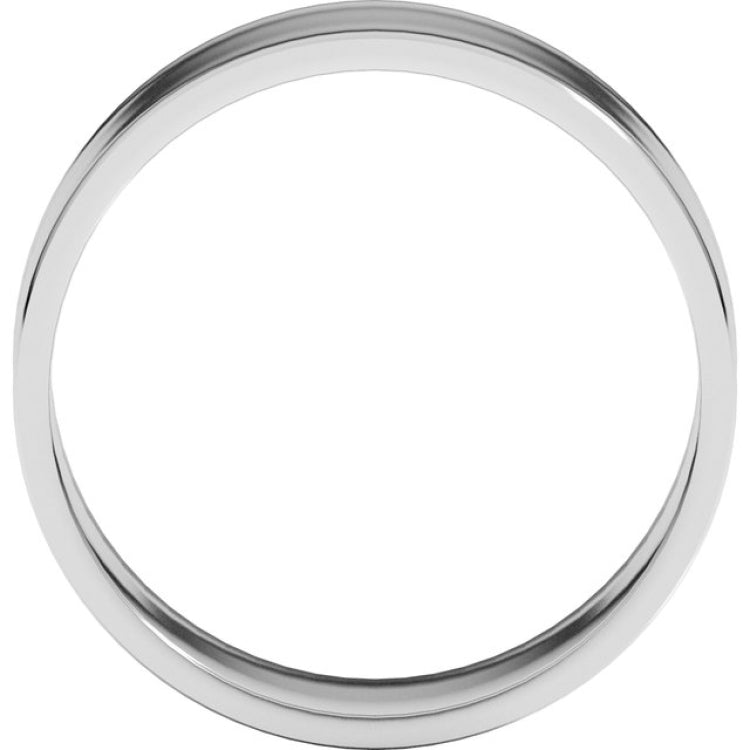 14K White Gold 7 mm Ultra-Lightweight Flat Band Size 10.5