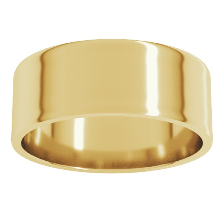 14K Yellow Gold 7 mm Ultra-Lightweight Flat Band Size 8