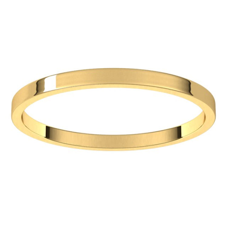 14K Yellow Gold 1.5 mm Ultra-Lightweight Flat Band Size 4.5