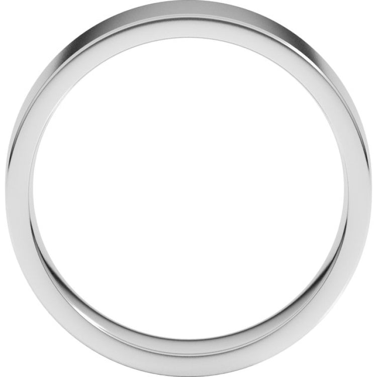 14K White Gold 6 mm Lightweight Comfort-Fit Flat Band Size 8
