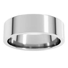 14K White Gold 6 mm Lightweight Comfort-Fit Flat Band Size 8