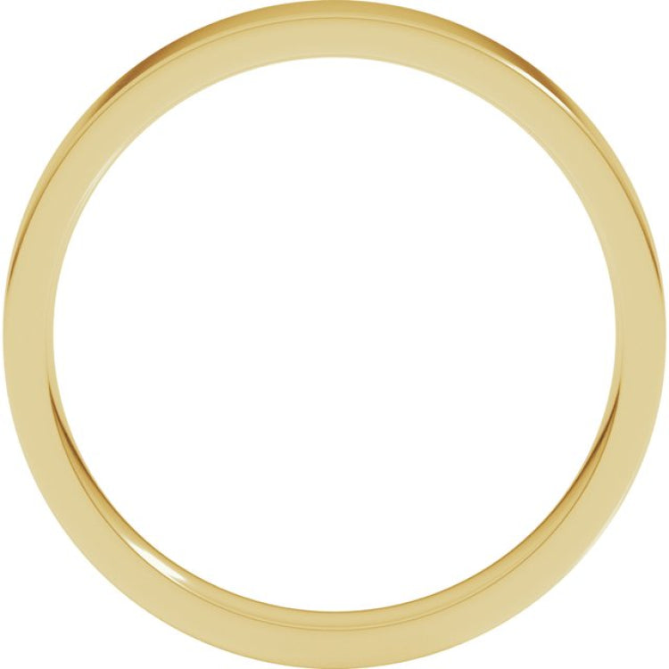 14K Yellow Gold 3 mm Lightweight Comfort-Fit Flat Band Size 10