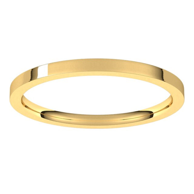 10K Yellow Gold 1.5 mm Flat Comfort Fit Light Band Size 6.5