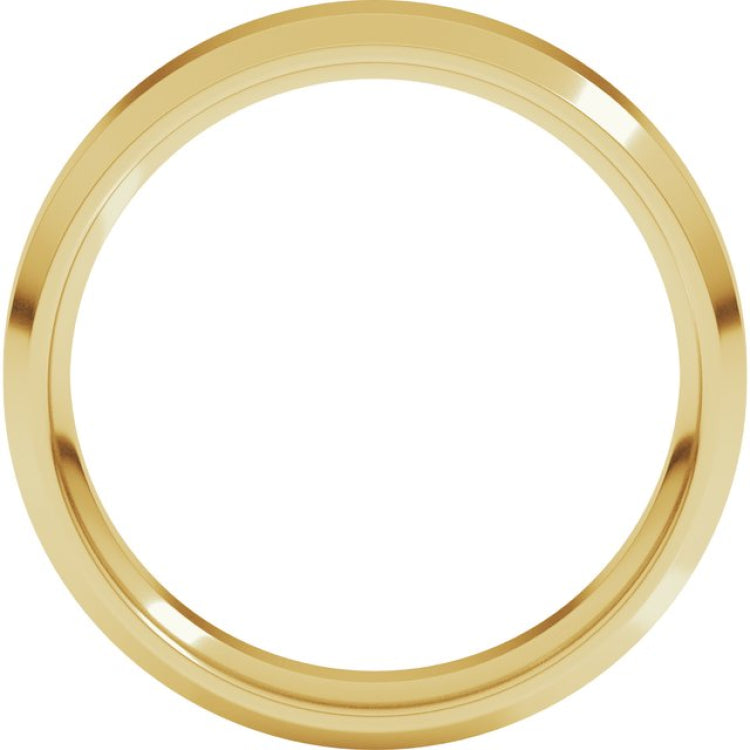 14K Yellow Gold 5 mm Beveled-Edge Comfort-Fit Flat Band Size 6