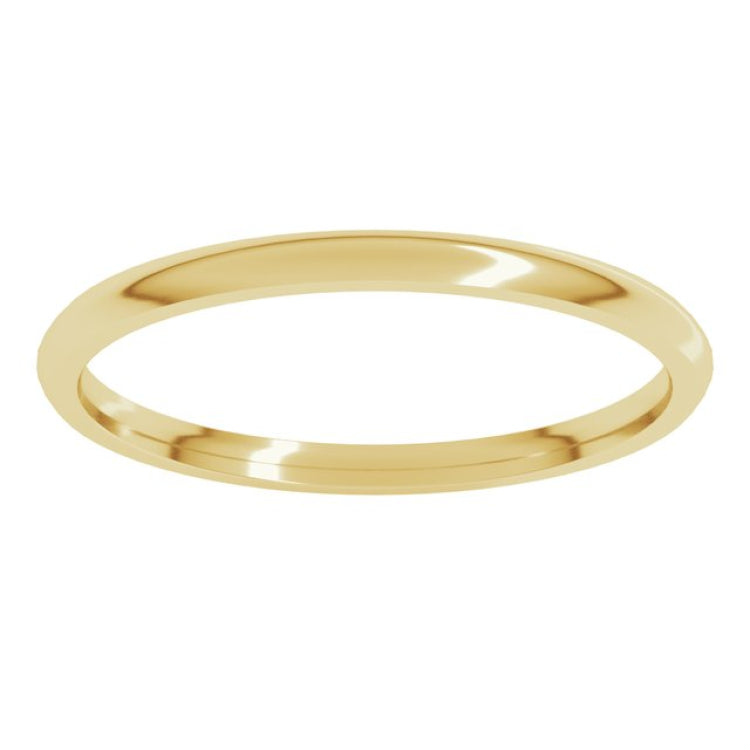 10K Yellow Gold 1.5 mm Lightweight Comfort-Fit Half Round Band Size 6.5