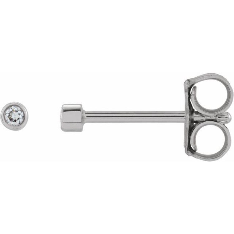 14K White Gold .03 CTW Natural Diamond Micro Bezel-Set Earrings