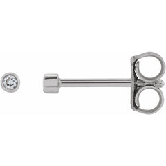 14K White Gold .03 CTW Natural Diamond Micro Bezel-Set Earrings