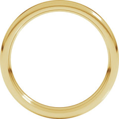 14K Yellow Gold 3 mm Beveled-Edge Comfort-Fit Flat Band Size 6