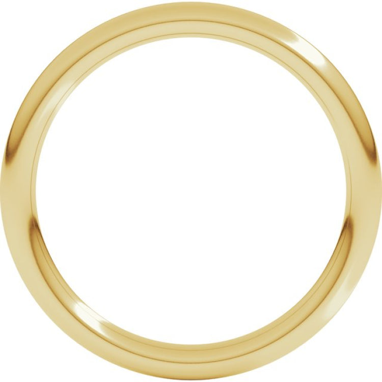 14K Yellow Gold 2 mm Comfort-Fit Full Round Band Size 6