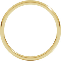 10K Yellow Gold 2 mm Lightweight Comfort-Fit Half Round Band Size 9.5