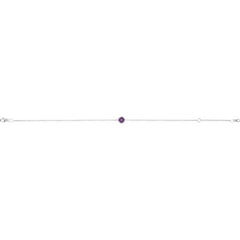 14K White Gold Natural Amethyst  6 1/2-7-1/2" Bracelet