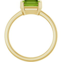 14K Yellow Gold Natural Peridot Ring