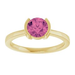 14K Yellow Gold Natural Pink Tourmaline Ring
