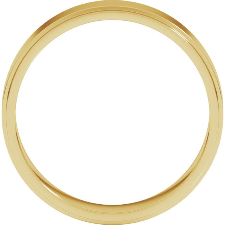 10K Yellow Gold 5 mm Stepped-Edge Flat Band Size 8