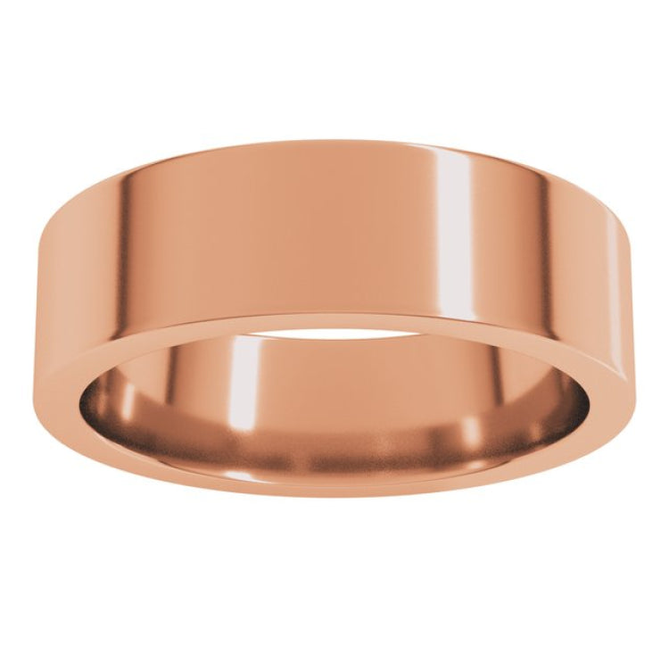 14K Rose Gold 6 mm Comfort-Fit Flat Band Size 10.5
