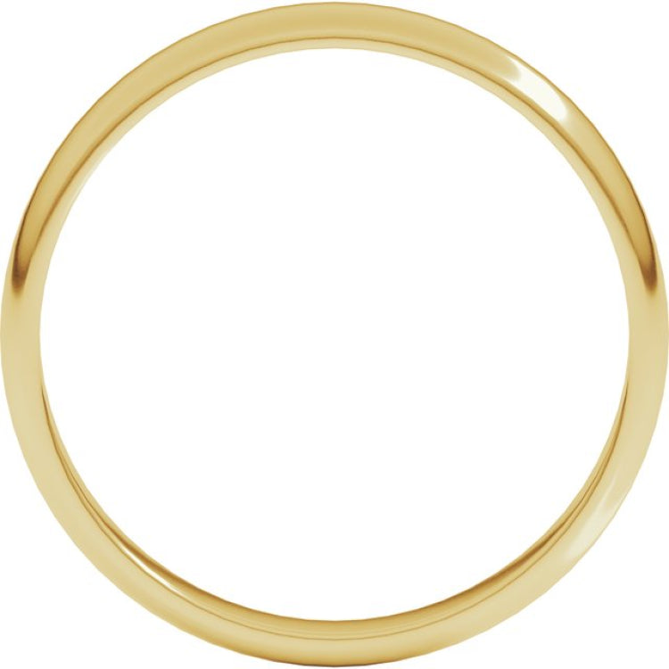 18K Yellow Gold 3 mm Lightweight Half Round Band Size 5.5