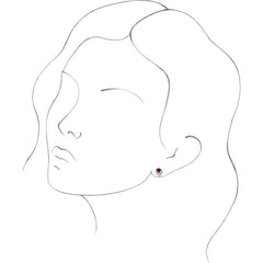 14K White Gold Natural Mozambique Garnet & 1/6 CTW Natural Diamond Earrings