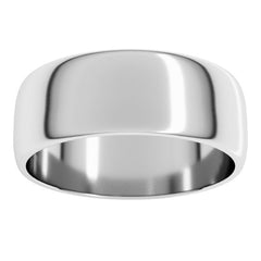 Platinum 7 mm Lightweight Half Round Band Size 9