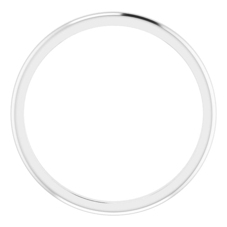 14K White Gold 1.5 mm Half Round Band Size 1.5