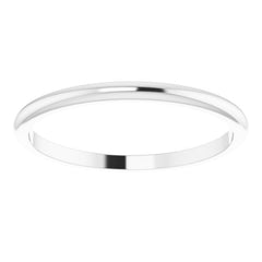 14K White Gold 1.5 mm Half Round Band Size 1.5