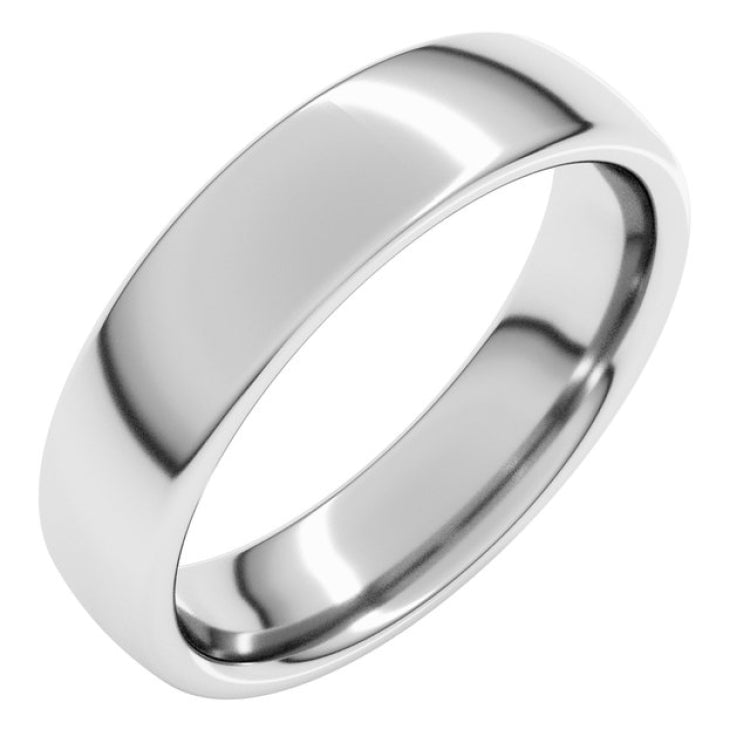 14K White Gold 5 mm Comfort-Fit European-Style Band Size 10.5
