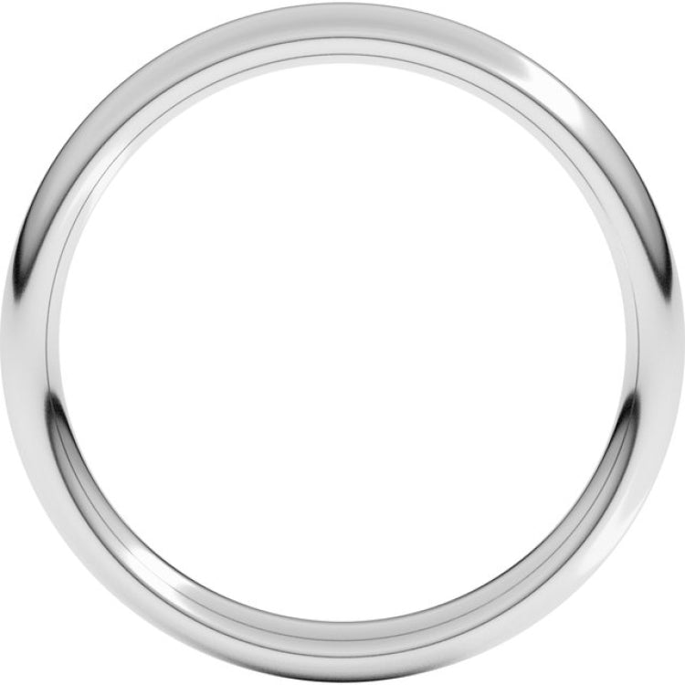 14K White Gold 3 mm Comfort-Fit European-Style Band Size 4
