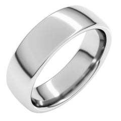 14K White Gold 6 mm Comfort-Fit European-Style Band Size 7