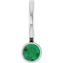 Sterling Silver Natural Emerald Charm/Pendant