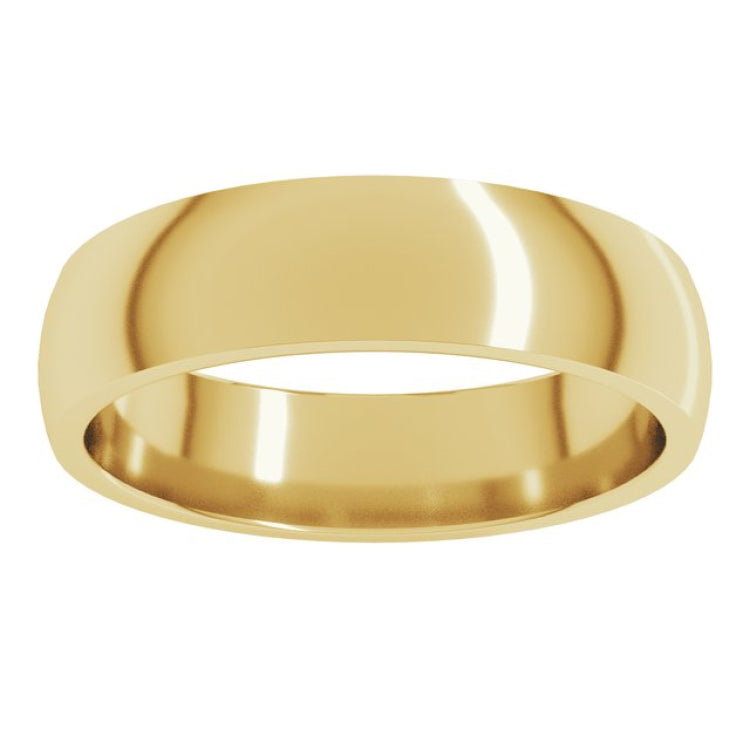 10K Yellow Gold 5 mm Lightweight Comfort-Fit Half Round Band Size 10.5