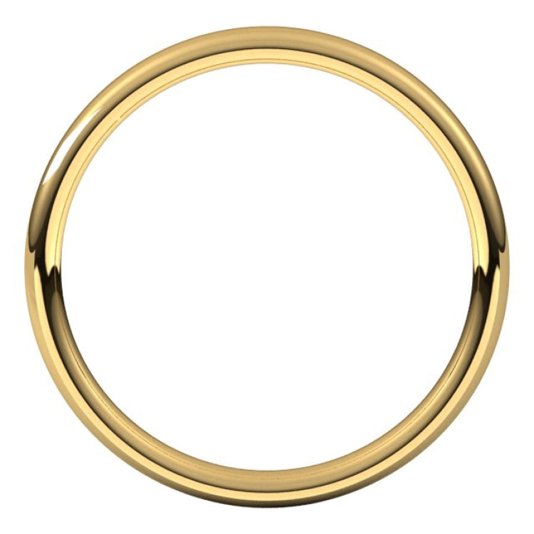 14K Yellow Gold 2.5 mm Comfort-Fit European-Style Band Size 7.5