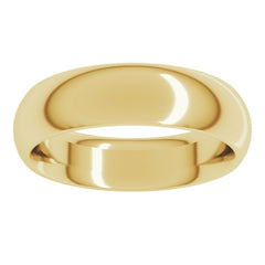 14K Yellow Gold 5.5 mm Comfort-Fit Half Round Band Size 11
