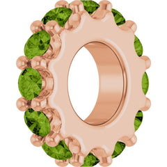 14K Rose Gold Natural Peridot Spacer Charm/Pendant
