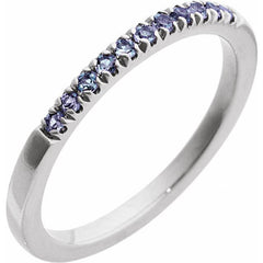 14K White Gold Lab-Grown Alexandrite Stackable Ring